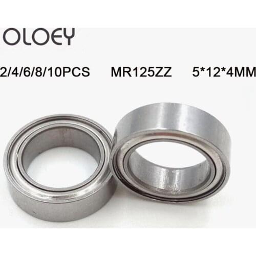 MR125ZZ 5*12*4(mm) 2/4/6/8/10Piece Bearing Metal Sealed Miniature Mini Bearing MR125 MR125ZZ Chrome Steel Bearings