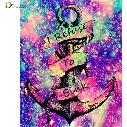 Full Round Square Diamond Painting Color Art Anchor 5D Handmade Diamond Embroidery Religion Mosaic Showroom Home Decor Gift
