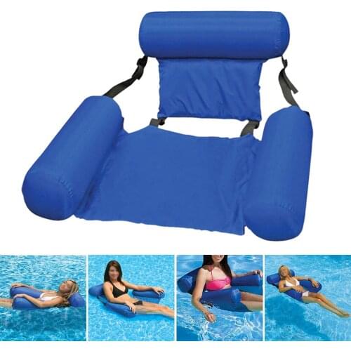 Durable Inflatable Pool Chair Floating Hammock Water Lounge Drifter Mat