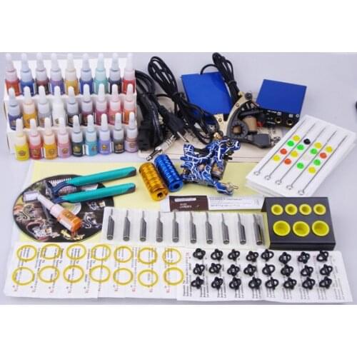 Professional piercing set 2 guns complete tattoo set make up permanent tatoo machine kit