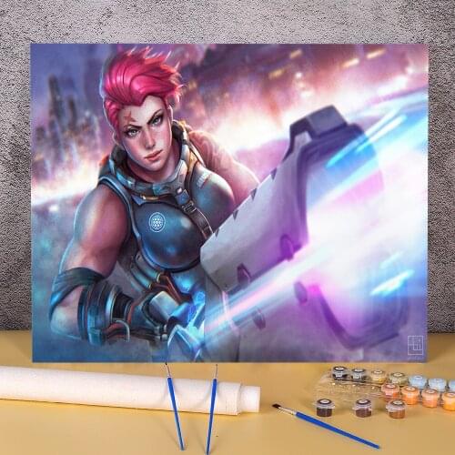 Cartoon Girl Woman DIY Paint By Numbers Complete Kit Acrylic Paints 40*50 Canvas Pictures Wall Paintings For Handicraft