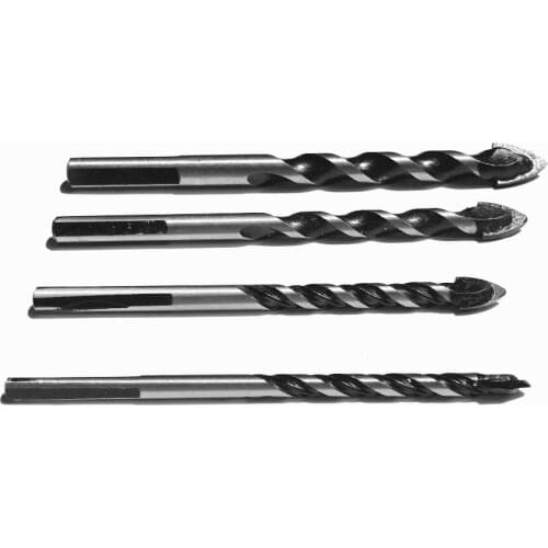 Free shipping of 4PCS/set of 6/8/10/12mm triangular shank multi-purpose tct tipped drill bits best choice for home decoration