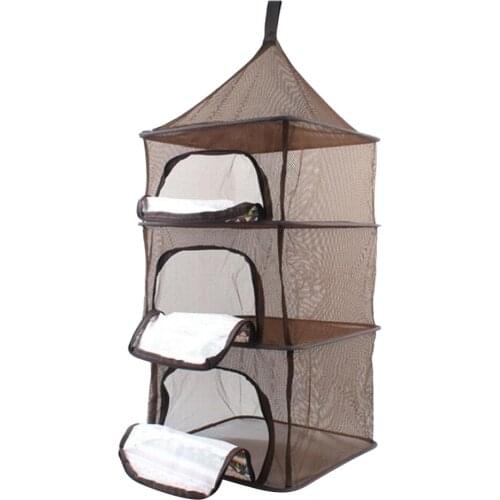 Mesh Cloth Storage Bag Camping Drawstring Hanging Pouch Drying Fish Herb