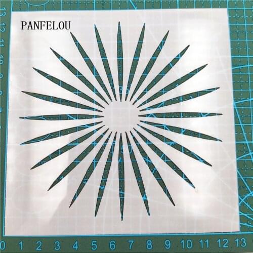 13*13cm sun flower scrapbook stencils spray plastic mold shield DIY cake hollow Embellishment printing lace ruler valentine