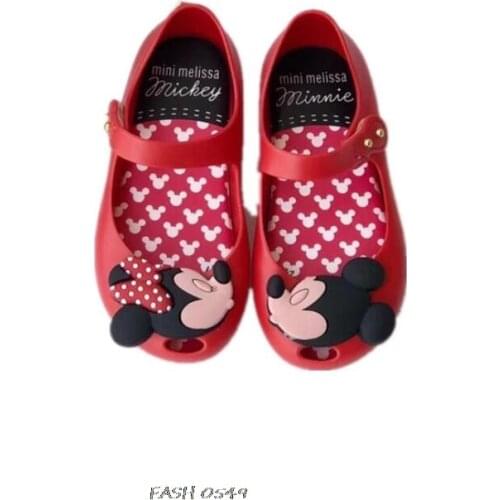 Disney Mickey Mouse Shoes Girls Sandals Mini Melissa Style Jelly Shoes Baby Girl Sandals Toddler Snow White Sandalias Princess