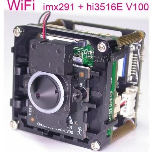 WiFi H265 , H264 1/2.9" Sony STARVIS IMX291 CMOS + Hi3516E V100 IP camera PCB board module +FPC Antenna