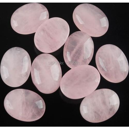 YOWOST Free Shipping Natural Rose Quartzs Gem Stone Round Cabochon CAB No Hole Jewelry 15x20x6MM 20pcs/lot QU3036