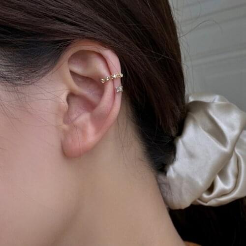 925 Sterling Silver NO Piercing Ear Cuff Earrings for Women Zircon Wrap Clip Earrings Girl Trendy Jewelry