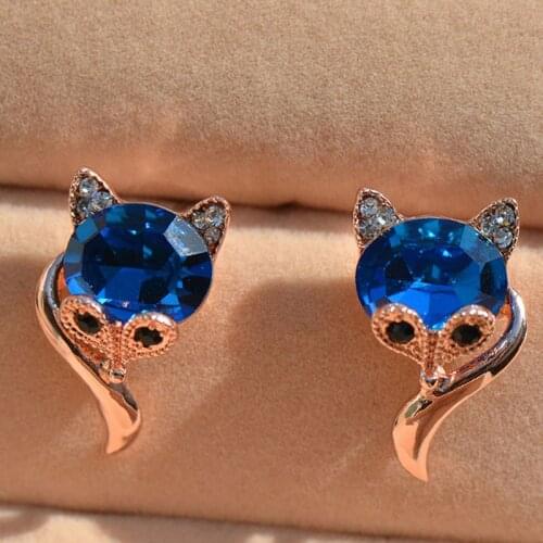 JIOFREE 6 color crystal fox Clip Earrings For Women statement No ear hole Earrings With Crystal Rhinestone Wedding Jewelry