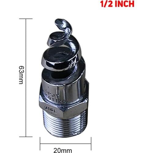 1/2" 3/4" 1inch Full Cone Spiral Hose Stainless Steel Jet Nozzle Sprinkler Watering Lawn Mist Irrigation Nozzles for Garden