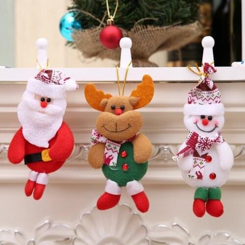 1pcs Christmas Ornaments Gift Santa Claus Snowman Reindeer Toy Doll 2022 New Year Home Hang Decorations Gift 2021 Xmas Ornament