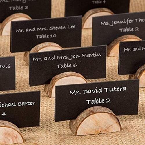 10pcs/Lot Wood Stand Name Place Card Photo Menu Holder Table Natural Tree Stump Shape Number Clip Stand Party Wedding Decoration