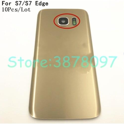 10Pcs/Lot Original For Samsung Galaxy S7 edge G935 / S7 G930 Housing Glass Back Battery Cover+Camera Lens Cover+Sticker Adhesive