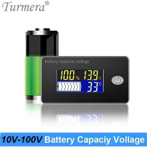 12V 24V 36V 48V 60V 72V 100V Li-ion Lifepo4 Lead acid Battery Capacity Indicator Display LCD Voltmeter Temperature Meter Tester