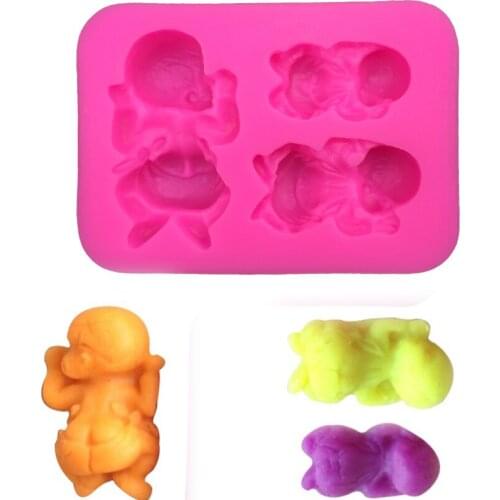 3 Baby shaped 3D Reverse sugar molding Food Grade silicone mould for soap polymer clay molds cake decoration tools FT-0177