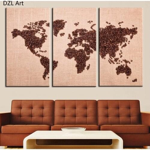 3 pcs(No Frame) Hot Sell Abstract Pink Map Painting Canvas Art HD Picture Print Painting Canvas Painting For Home Decor