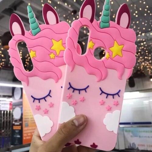 3D Cute Cartoon Unicorn Case For Huawei P 20 P20 Pro Mate 10 Lite Y5 II 2 Y6 2017 P8 Lite 2017 Cute Soft Silicone Phone Cover