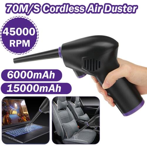 45000RPM Wireless Air Duster Dust Blowing Gun Rechargeable Electronic Cleaning Air Blower for Car Keyboard Camera Multi-Purpose