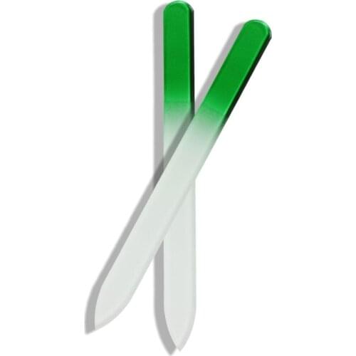 5Pcs Glass Nail File pack Green Sanding Buffer Durable Crystal Nail Art Manicure Pink Pro Polishing Silver for Pedicure Tool