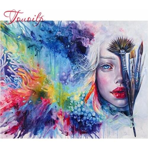 5D DIY diamond painting color woman diamond embroidery cross stitch rhinestone digital wall sticker home decor