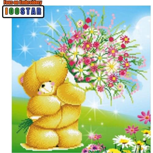 DIY Diamond Mosaic Cross stitch Cute Bear 3D Diamond Animal Rhinestone Diamond Mosaic Embroidery Rhinestone Decoration