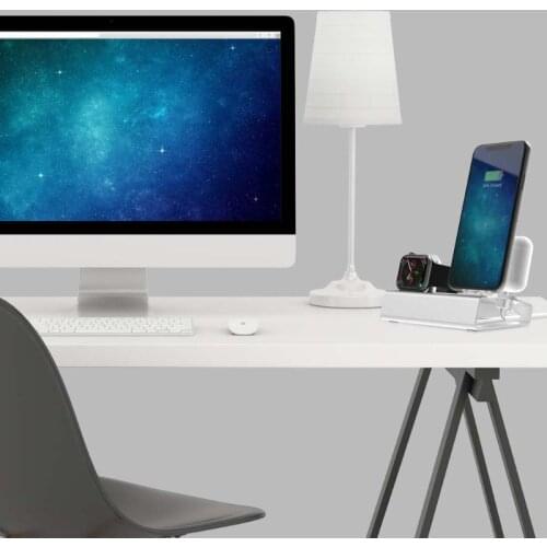 3in1 Aluminum Charge Stand Holder Station Dock Mount for Airpods 1/2 for iphone for Apple Watch Series