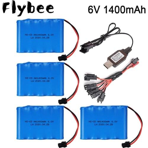 RC Cars 6v AA 1400mah NiCD Battery and charger For Rc toys Cars Tanks Robots Boats Guns battery spare parts 6 v 1400 mah Battery