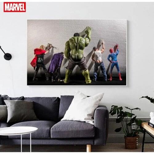 Marvel Canvas Posters and Prints Avengers Movie Hulk Superheros In Toilet Thor Poster Canvas Wall Art Home Decor for Living Room