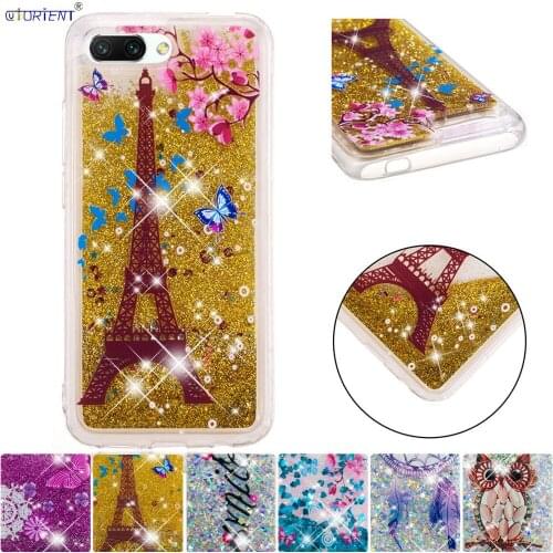 Huawei Honor 10 Cute Bling Cover Honor10 Glitter Liquid Quicksand Bumper Case COL-L29A COL-L29 COL-L29D Fitted Phone Case Funda