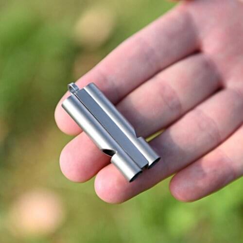 Survival Whistle Dual-channel Loud Titanium Necessary Outdoor Survival Whistle for Mountaineering Camping Hiking