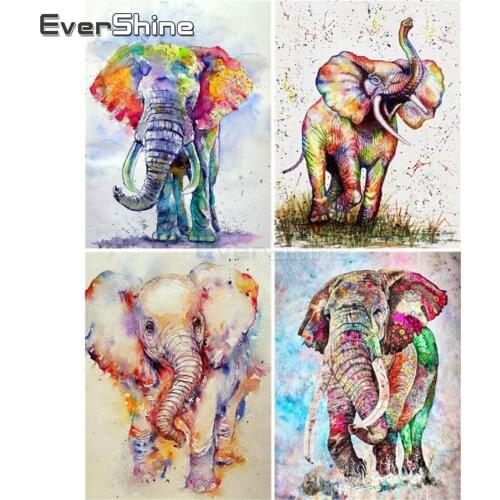 EverShine 5D Diamond Painting Cross Stitch Full Square Elephant New Arrivals Diamond Embroidery Animals Wall Decor Art