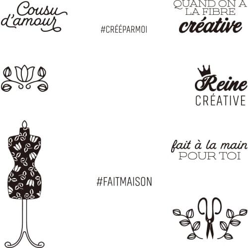 French 2021 3D New word Scrapbooking For Paper Making Birthday Embossing Frame Card Craft With clear Stamps Set