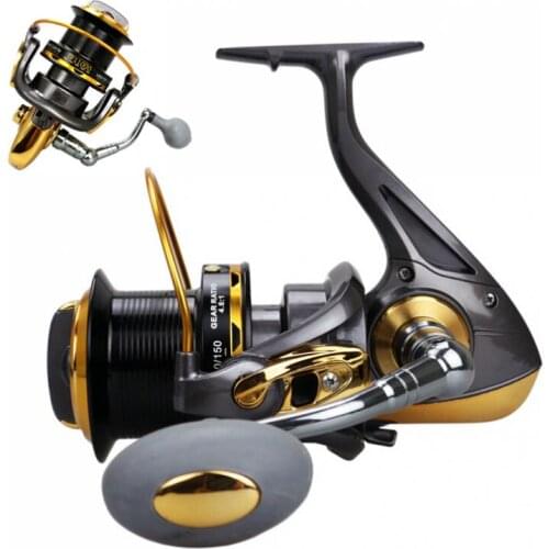 12+1BB 4.6:1 Fishing Reel Trolling Long Shot Casting Big Sea Spinning Wheel Max Drag 25KG / 55LB with Full Metal CNC Rocker Arm