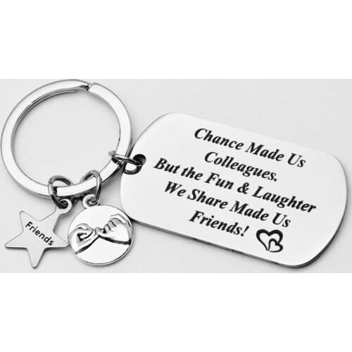 CIBOCIBO Creative Men Key Chain Chance Made Us Colleagues Silver Color Bags Unisex Keychain Charm Pendant For Friends Llavero