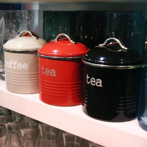 Kitchen Storage Bottles & Jars for Coffee Sugar Tea Rice Powder Metal Containar with Lids Milk Powder Flour Storage Box Can