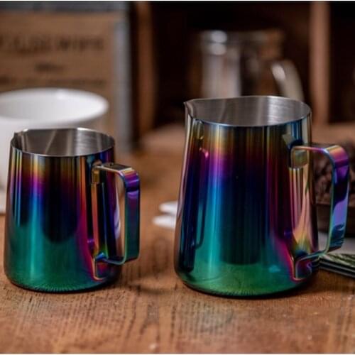 Stainless Steel Frothing jug Espresso 350 600ml Coffee Pitcher Barista Craft Coffee Latte Milk Frothing Jug Colorful Pitcher Mug