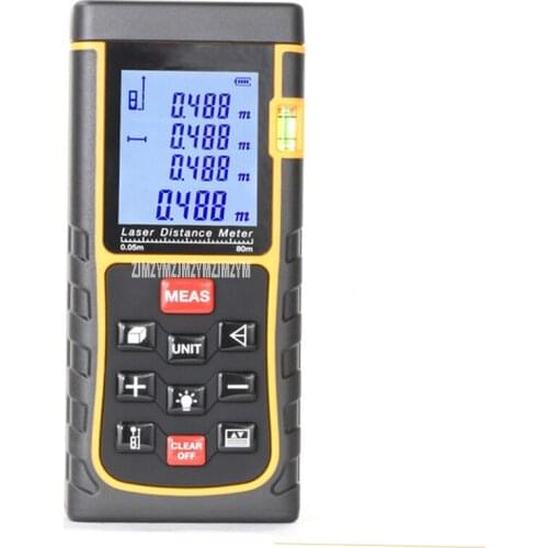 E80 80M Laser Distance Meter Laser Range finder Distance/Area/Volume Meter 2mm Accuracy Pythagorean Calculation Rangefinder