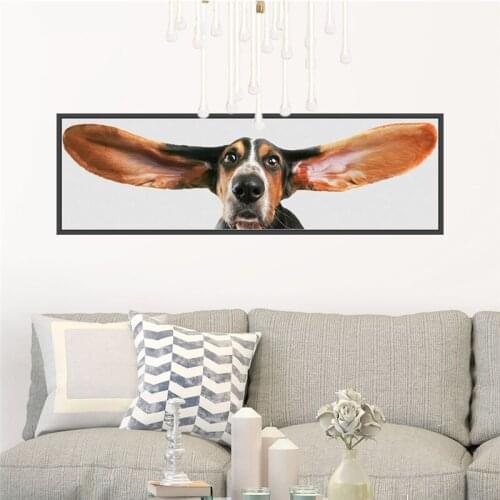 Cute Dog Portrait Pvc Photo Frame Wall Stickers Home Decoration Diy Animals Mural Art Kids Room Bedroom Vivid 3d Puppy Pvc Decal