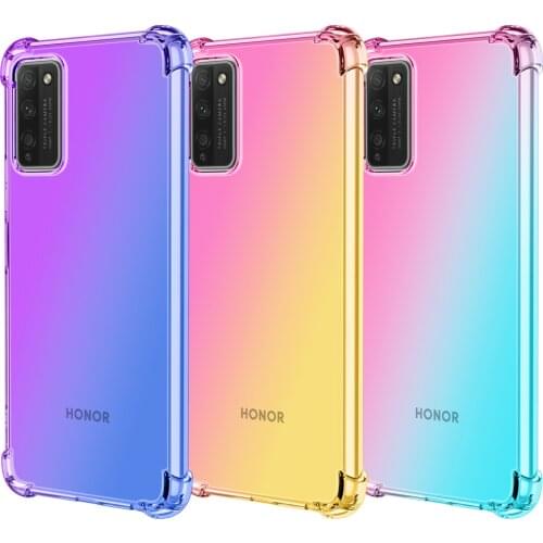 New Four-Corner Anti-Fall Case for Huawei Honor 30 lite 9x lite play 4t V30 V30pro X10 Gradient Color Soft Tpu Back Cover