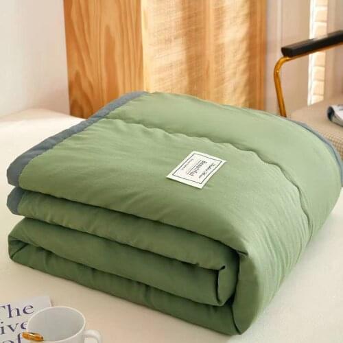 21 Solid Color Summer Air Conditioning Quilt Double Queen Size Soft Washable Duvet Office Nap Blanket Quilt