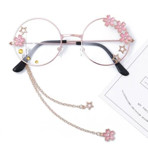 Cute Sakura Wing Pendant Clear Optical Glasses Frame Glasses Oriental cherry glasses Clear Lens Eye Glasses Frames New