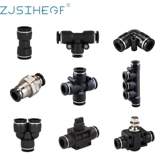1PCS 4/6/8/10/12/14/16mm Pneumatic Fittings PU/SPU/PV/SPV/PY/PE/PM/SPM/PZA/PK/HVFF For Air/Water Hose Tube Connector