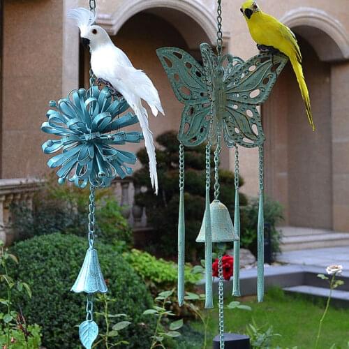 Retro Garden Wind Chimes Creative Balcony Decoration Outdoor Metal Wind Spinner Nostalgia Gardening Decor Butterfly Wind Chimes
