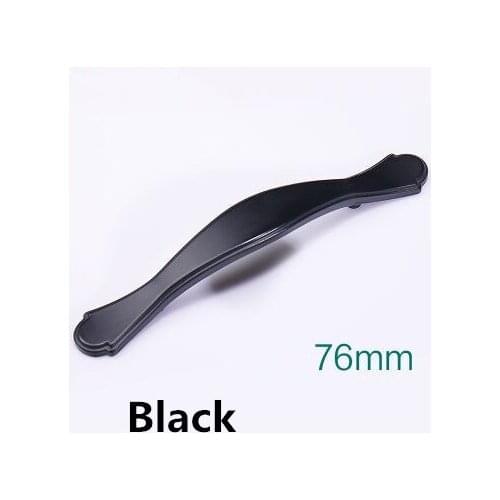 Moderm simple black furniture handle 76mm black drawer kitchen cabinet pull 3" black dresser cupboard door handle knob