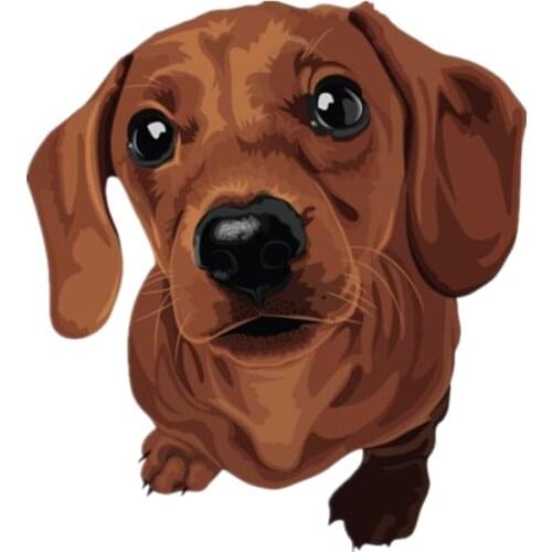 S41057# Various Sizes Funny Self-adhesive Decal Dachshund Dog Car Sticker Waterproof Auto Decors on Bumper Rear Window Laptop