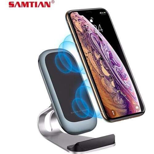 SAMTIAN Wireless Charger Stand 10W Qi Fast Charging Dock Station Phone Charger Phone Holder