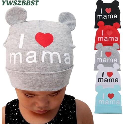 New Spring Autumn Baby Hat Cute Ear Cotton Girls Cap Scarf Infant Hats Finger love Kids Boys Knitted Cap Winter Children Hat