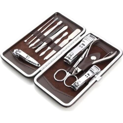 Bag Nail Clipper Tweezer Nail File 12 Piece Manicure Pedicure Set Safa Personal Care Equipment Parts