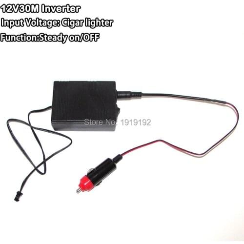 High-grade DC12V with Car Cigar Lighter EL inverter For driving length 30M EL wire or EL strip to Steady on Car Party Decoration