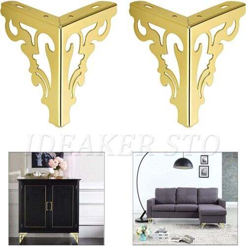 1/4Pack Hollow Out Furniture Legs, Modern Style Sofa Cabinet Legs with Rubber Pad for Sofa Dresser Wardrobe Tea Table tv stands